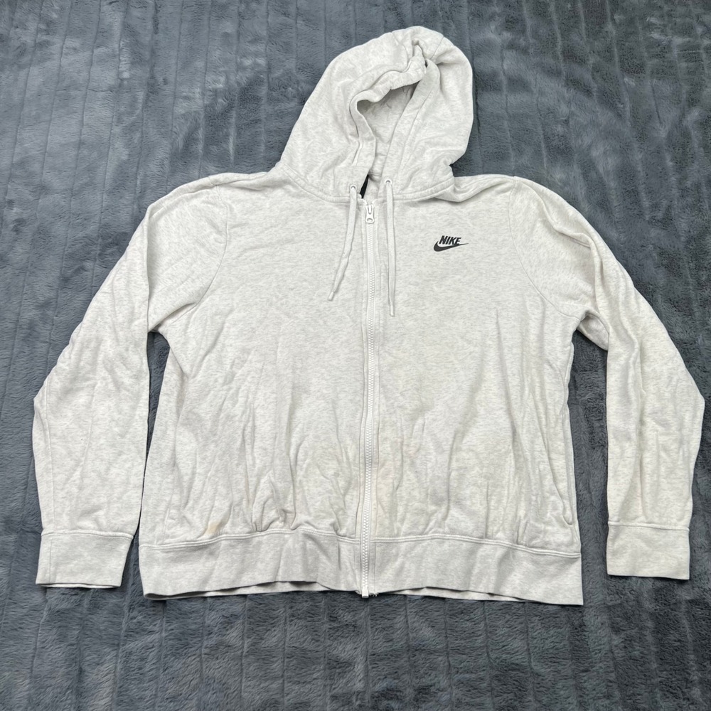 Nike Sportswear Full Zip Hoodie Mens XL Grey Heather Fleece Futura Logo 11782